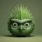 Expressive Character Designs: A Small Green Bird With Spiky Mounds