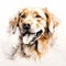 Expressive Dog Sketch In Golden Palette Style