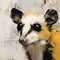 Expressive Eyes: Large Yellow And White Mahogany Wallaby Painting