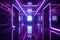 Expressive Futuristic Lilac Purple Design with Neon Lights and Shiny Walls