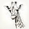 Expressive Giraffe Sketch: Silhouette Illustration With Ink Wash Style