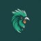Expressive Green Eagle Head Logo With Playful Illustrative Style