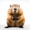 Expressive Groundhog A Sharp And Clever Humor In White Background