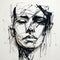 Expressive Impasto: Black Line Drawings Of A Woman By Edward M Samaha