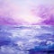 Expressive Impasto: Purple Mannerism Seascape Abstract