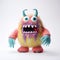 Expressive Knitted Monster On White Background With Lensbaby Effect