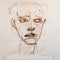 Expressive Line Drawing Of William\\\'s Face In Anna Bocek Style