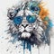 Expressive Lion with Sunglasses in Anime Style. Perfect for Posters and Web.