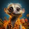 Expressive Meerkat Holding A Fish In Surreal Photorealistic Style