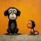 Expressive Monkey Duo: Emotional Expressionism In Comic Strip Art