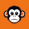 Expressive Monkey Logo On Orange Background A Satirical Kombuchapunk Design