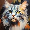 Expressive painting of the cat