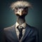 Expressive Portraits Of A Corporate Punk Ostrich In A 1930s Poster Style