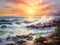 Expressive Seascape: Artistic Symbolism in Impressionistic Style