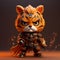 Expressive Tiger In Armor Charming Anime Character Design