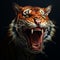 Expressive Tiger Holding Fish: Surrealistic Wildlife Art With A Satirical Twist