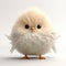 Expressive White Baby Chicken Stance In Cinema4d - Furry Art