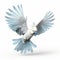 Expressive White And Blue Cockatoo Flying In Cinema4d