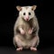 Expressive White Possum In Studio Shot On Isolated Background