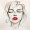 Expressive Wire Art: Serene Faces With Red Lips