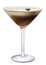Expresso Martini glass in white background