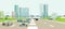 Expressways in front of a big city illustration