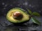 Exquisite Avocado Elegance: Close-Up in High Definition – Water Droplets