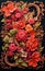 Exquisite Bas-Relief Floral Carving with Warm Autumn Hues