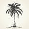 Exquisite Black And White Palm Tree Sketch - Lush And Detailed