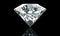 Exquisite Brilliance: Isolated White Diamond on Reflective Black Board - 3D Illustration