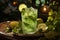 Exquisite Caipirinha: Beautifully Decorated Glass with Ice - Generative AI