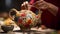 Exquisite Ceramic Teapot: Artistry in Brushstrokes