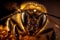 Exquisite Close-Up of a Honey Bee in Extreme Macro. Generative AI