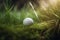 An Exquisite Close-Up Image of a Golf Ball on a Lush Green