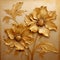 Exquisite Craftsmanship: Hyperrealistic Gold Flowers On A Stunning Background