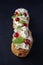 Exquisite cream dessert eclair