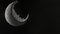 Exquisite Crescent Moon On Dark Background. 3D Render. Islamic Festival Concept