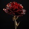 Exquisite Dark Bronze Red Flower On Black Background