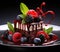 Exquisite Dark Chocolate Dessert with Berries and Mint