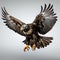 Exquisite Eagle Soaring In Vray Tracing Style On Gray Background