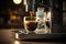 Exquisite Espresso Delight: A Professional Coffee Machine Crafting a Perfect Cup in a Glass, created with Generative AI