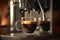 Exquisite Espresso Delight: A Professional Coffee Machine Crafting a Perfect Cup in a Glass, created with Generative AI