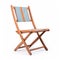 Exquisite Folding Chair With Blue And Orange Stripes - High Quality Image