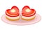 Exquisite food. A cake in the shape of a heart. Suitable for Valentine s Day, Valentine s Day. Vector illustration