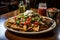 Exquisite food photography capturing delicious gourmet cheese nachos with detailed precision