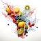 Exquisite Fruit Medley with a Splash of Water and Juice. AI generation