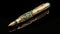 Exquisite Gold Pen With Green Enamel Design And Intricate Detailing