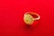 Exquisite Gold Ring on Red Background