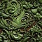 Exquisite green floral carvings on a richly detailed background (tiled