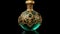 Exquisite Green Perfume Bottle With Ornate Design